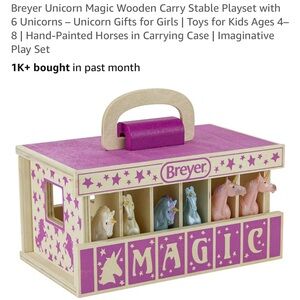 Breyer Unicorn Magic Wooden Carry Stable Playset with 6 Unicorns